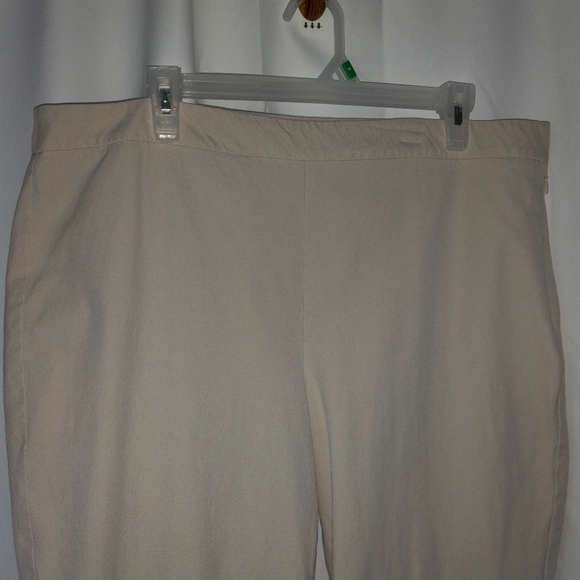 Talbots Chatham Ankle Pant 16 Khaki Beige Stretch Straight Side Zip Classic - Picture 3 of 8